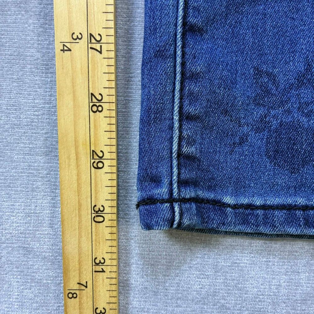 Twenty One Black Jeans Womens 5/6 Skinny Blue Floral Stretch Denim Low Rise Y2K - Picture 8 of 10